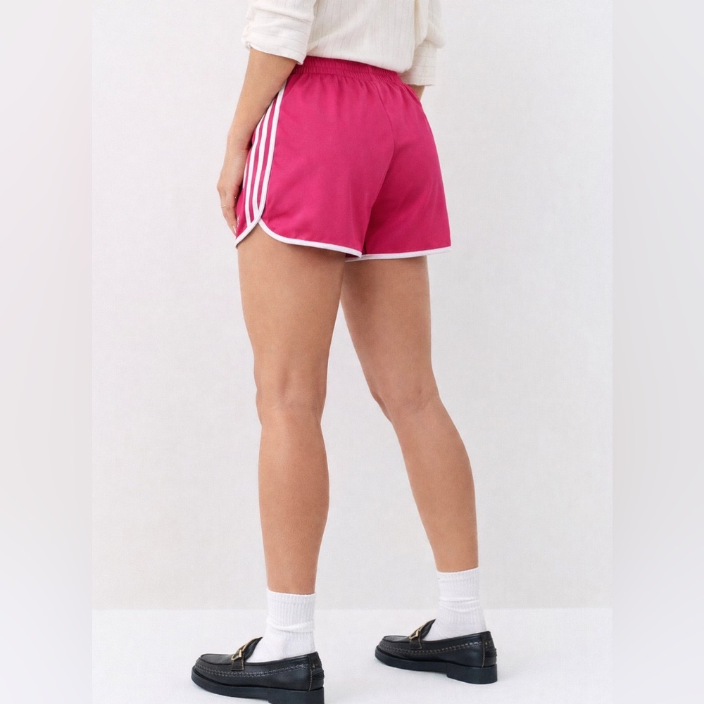 adidas Originals Women’s XL Sprinter Satin Shorts Pink 3 Stripe KC3876 Retro